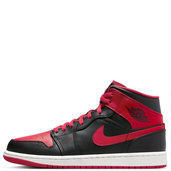 Air Jordan 1 Mid Black Fire Red White